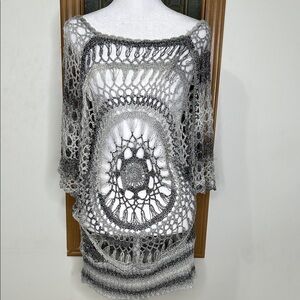 Crochet gray top women’s one size forever 21